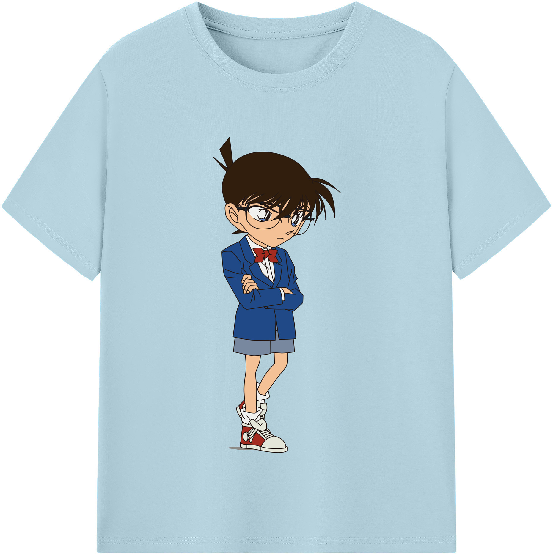 （画像用） 名探偵コナン 江戸川 コナン Detective Conan Conan Edogawa 綿100％半袖Tシャツ（フロントプリント）